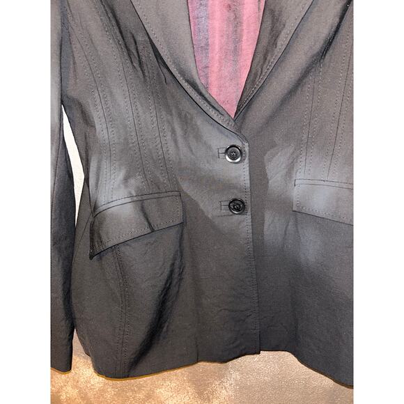 Karen Millen Preppy Academia Black Stretch Double Button Notched Lapel Blazer - Picture 3 of 9